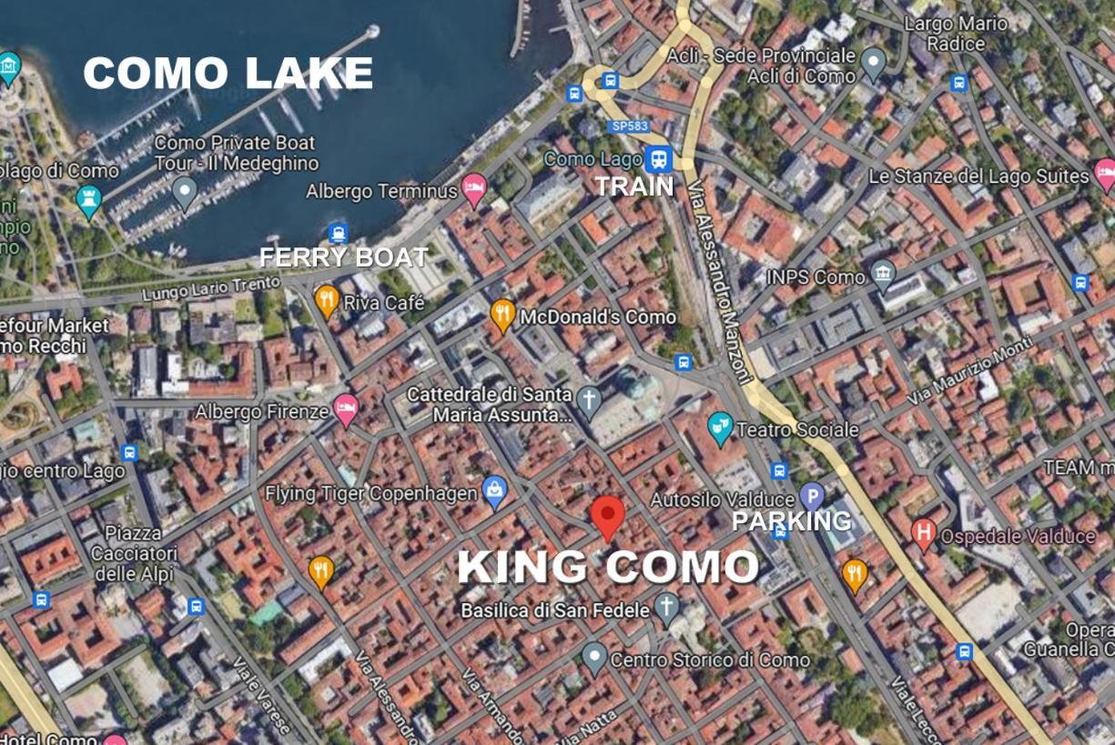 King Como Lake Center 9 Posti Letto- Grande Terrazza - 2 Bagni Privati Eksteriør billede